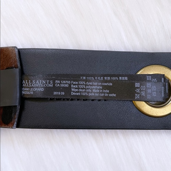 All Saints Genuine Calf Hair Grommet Belt - Picture 7 of 10